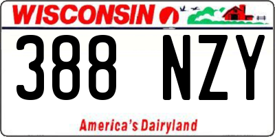 WI license plate 388NZY