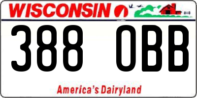 WI license plate 388OBB