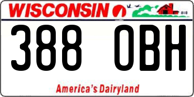WI license plate 388OBH