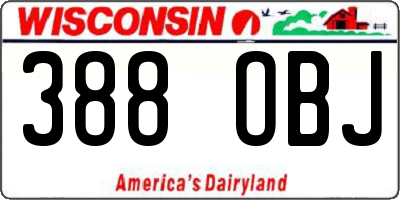 WI license plate 388OBJ