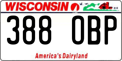 WI license plate 388OBP