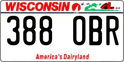 WI license plate 388OBR