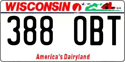 WI license plate 388OBT