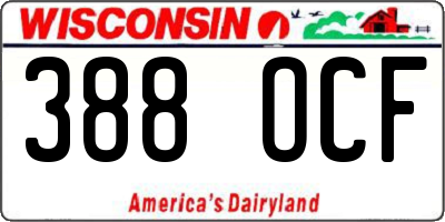 WI license plate 388OCF