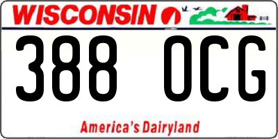 WI license plate 388OCG