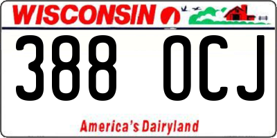 WI license plate 388OCJ