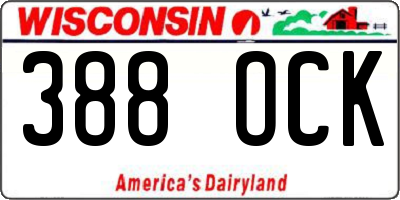 WI license plate 388OCK