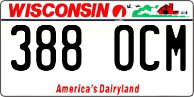 WI license plate 388OCM