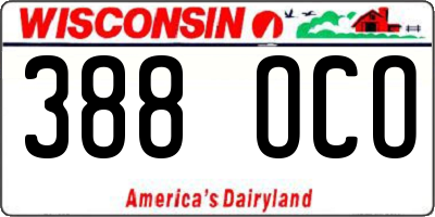WI license plate 388OCO