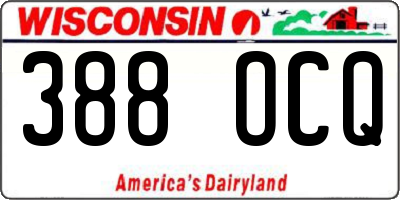 WI license plate 388OCQ