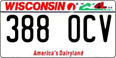 WI license plate 388OCV