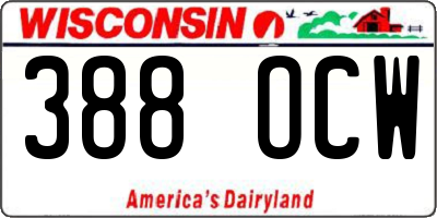 WI license plate 388OCW