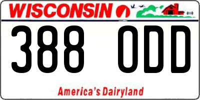 WI license plate 388ODD