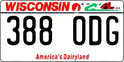 WI license plate 388ODG