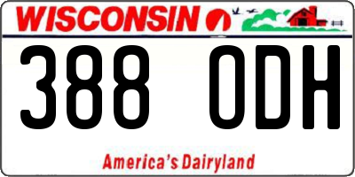 WI license plate 388ODH