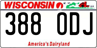 WI license plate 388ODJ