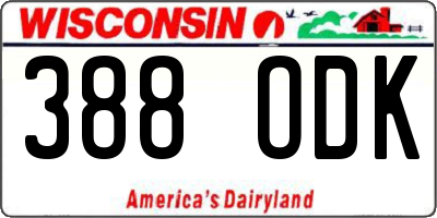 WI license plate 388ODK