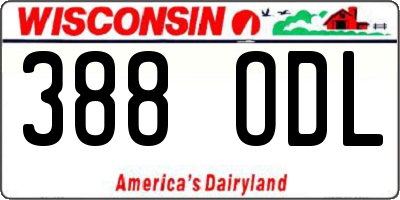WI license plate 388ODL