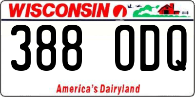 WI license plate 388ODQ