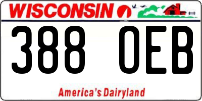WI license plate 388OEB
