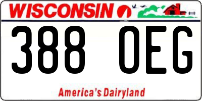 WI license plate 388OEG