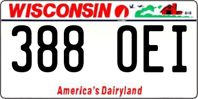 WI license plate 388OEI