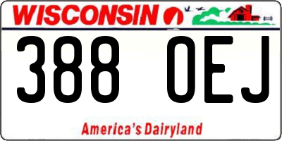 WI license plate 388OEJ