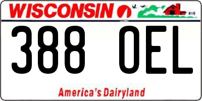 WI license plate 388OEL