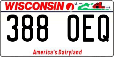 WI license plate 388OEQ