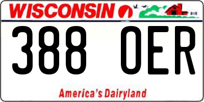 WI license plate 388OER