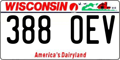 WI license plate 388OEV