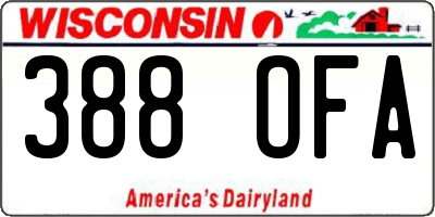 WI license plate 388OFA