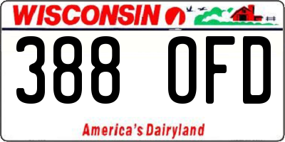 WI license plate 388OFD