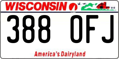 WI license plate 388OFJ