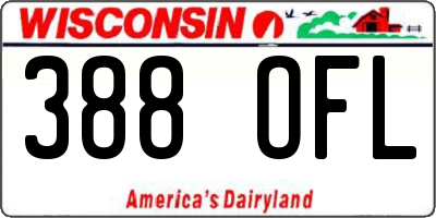 WI license plate 388OFL