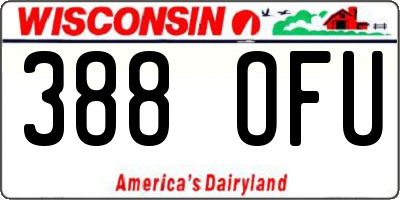WI license plate 388OFU