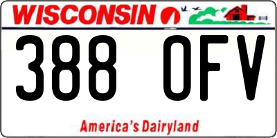 WI license plate 388OFV