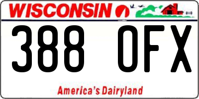 WI license plate 388OFX