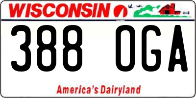 WI license plate 388OGA