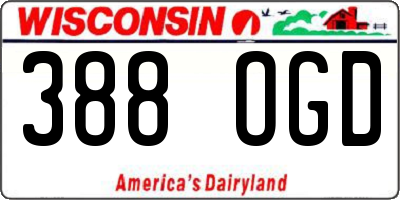 WI license plate 388OGD