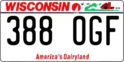 WI license plate 388OGF