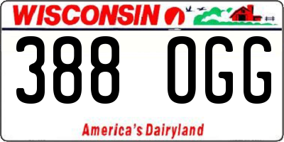 WI license plate 388OGG
