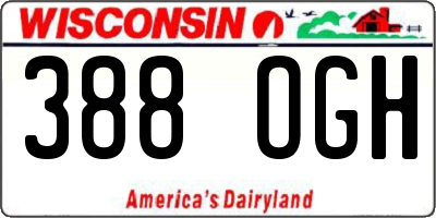WI license plate 388OGH