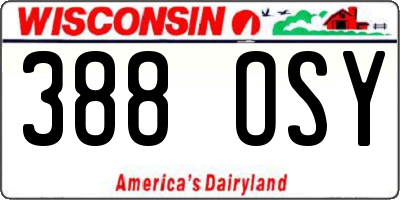 WI license plate 388OSY