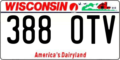 WI license plate 388OTV