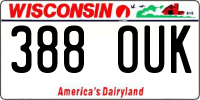 WI license plate 388OUK