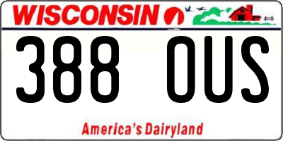 WI license plate 388OUS