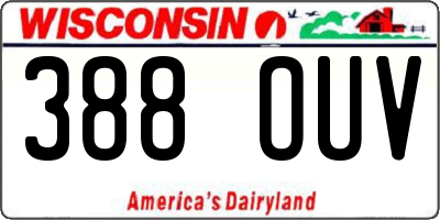 WI license plate 388OUV