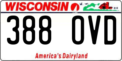 WI license plate 388OVD