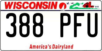 WI license plate 388PFU